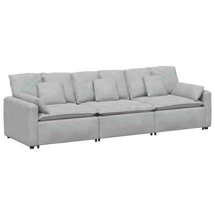Modulsoffa med dynor ljusgrå