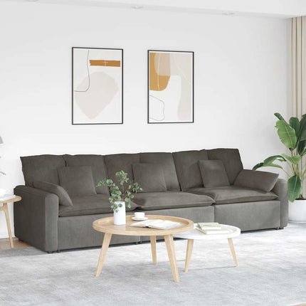 Modulsoffa med dynor ljusgrå