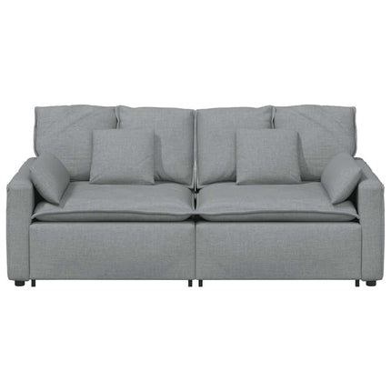 Modulsoffa med dynor ljusgrå