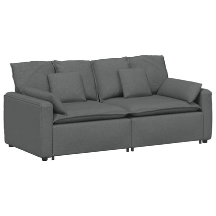 Modulsoffa med dynor mörkgrå