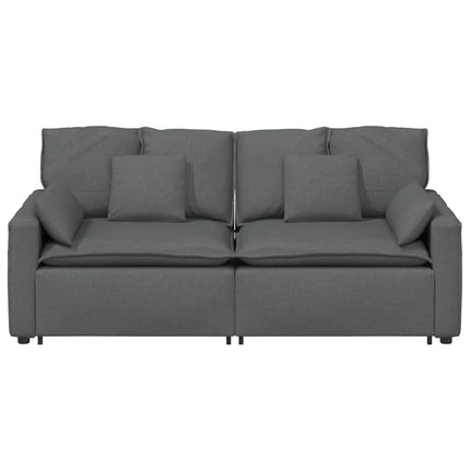 Modulsoffa med dynor mörkgrå