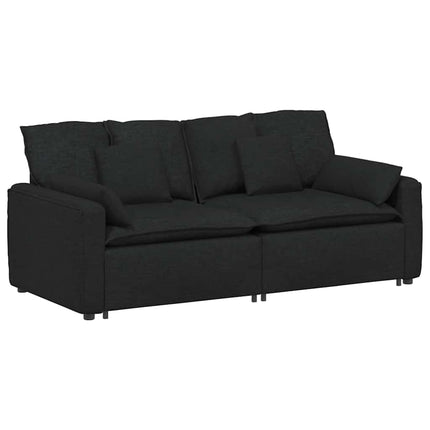 Modulsoffa med dynor svart