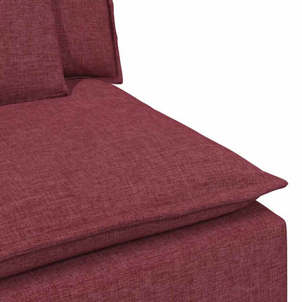 Modulsoffa med dynor vinröd