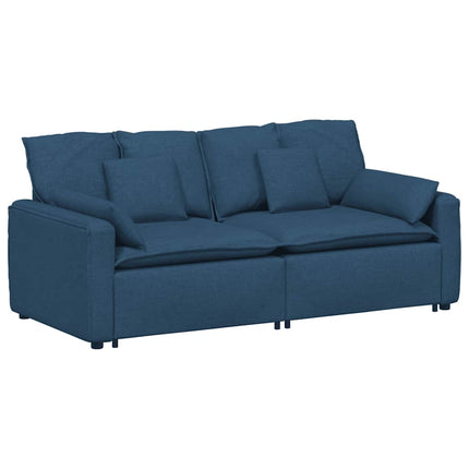 Modulsoffa med dynor blå