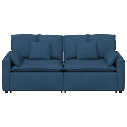 Modulsoffa med dynor blå