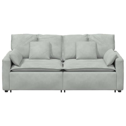 Modulsoffa med dynor ljusgrå