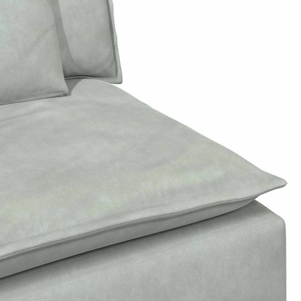 Modulsoffa med dynor ljusgrå