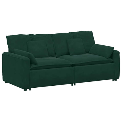Modulsoffa med dynor mörkgrön