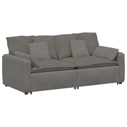 Modulsoffa med dynor ljusgrå
