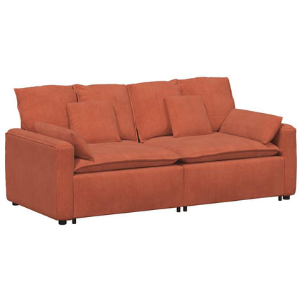 Modulsoffa med dynor röd orange