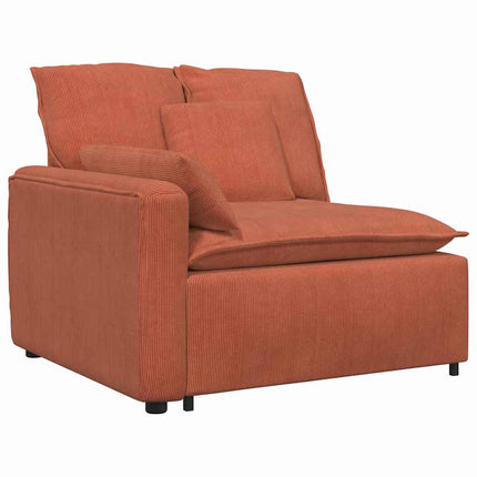 Modulsoffa med dynor röd orange