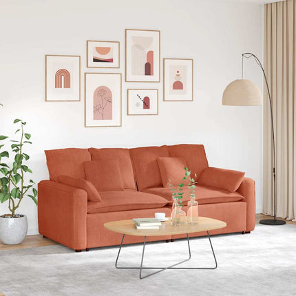 Modulsoffa med dynor röd orange