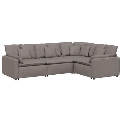 Modulsoffa med kuddar i taupe