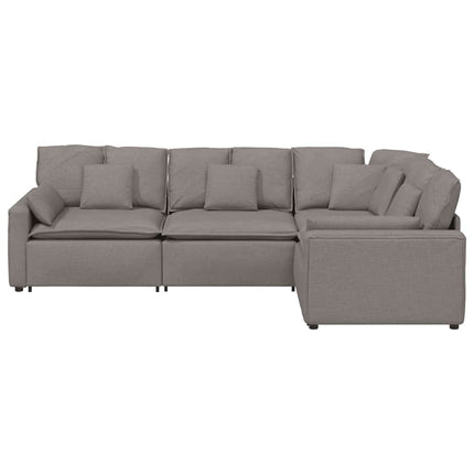 Modulsoffa med kuddar i taupe