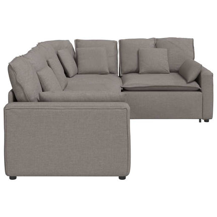 Modulsoffa med kuddar i taupe