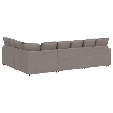 Modulsoffa med kuddar i taupe