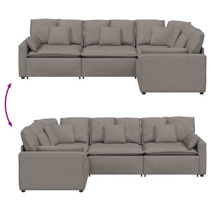 Modulsoffa med kuddar i taupe