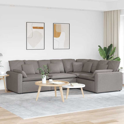 Modulsoffa med kuddar i taupe