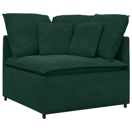 Modulsoffa med dynor sammet mörkgrön