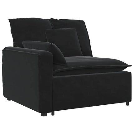 Modulsoffa med kuddar sammet svart