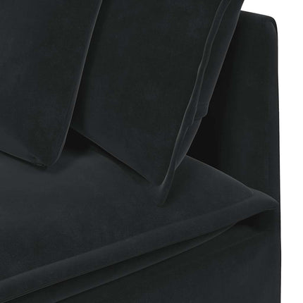 Modulsoffa med kuddar sammet svart
