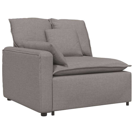 Modulsoffa med fotpall och dynor i taupe