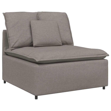 Modulsoffa med fotpall och dynor i taupe
