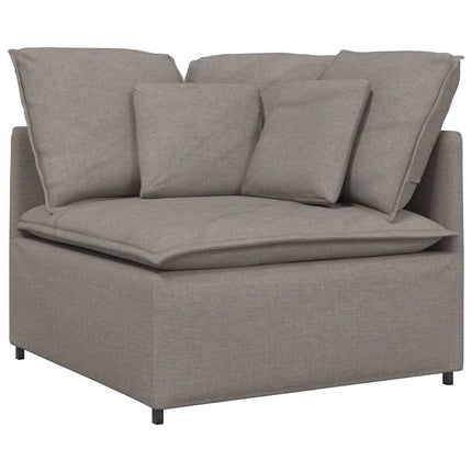 Modulsoffa med fotpall och dynor i taupe