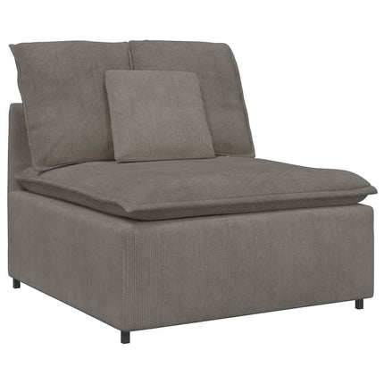 Modulsoffa med fotpall&dynor manchestertyg ljusgrå