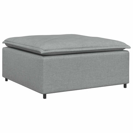 Modulsoffa med fotpall och dynor i tyg ljusgrå