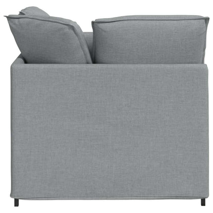 Modulsoffa med fotpall och dynor i tyg ljusgrå