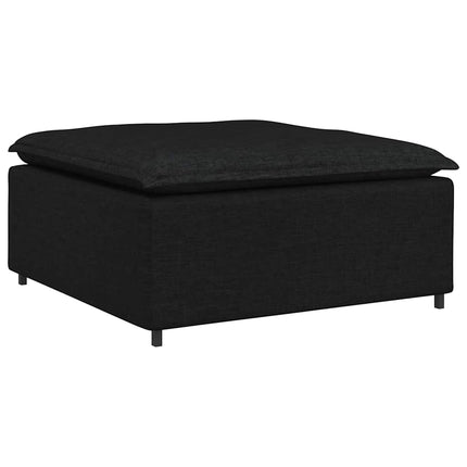 Modulsoffa med fotpall och dynor svart
