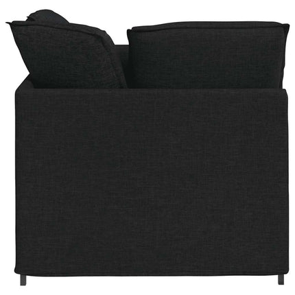 Modulsoffa med fotpall och dynor svart