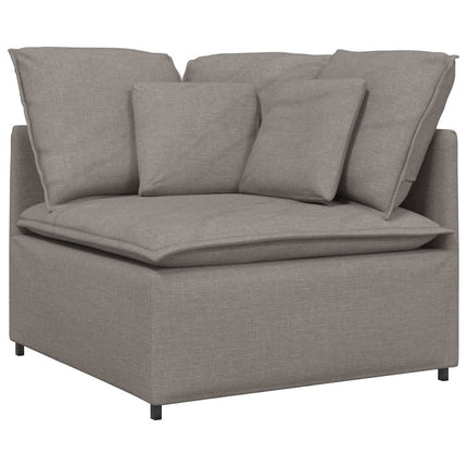Modulsoffa med fotpall och dynor i taupe