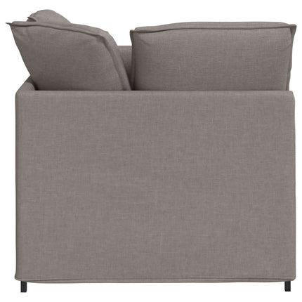 Modulsoffa med fotpall och dynor i taupe