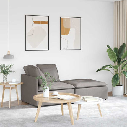 Modulsoffa med fotpall och dynor i taupe