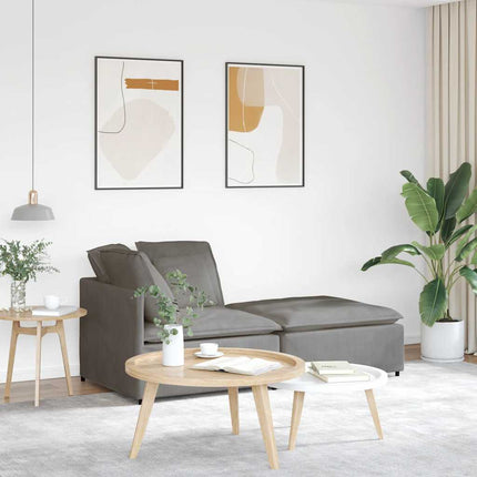 Modulsoffa med fotpall&dynor manchestertyg ljusgrå