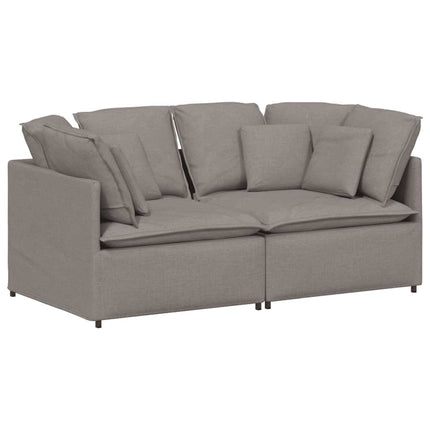 Modulsoffa med kuddar i taupe