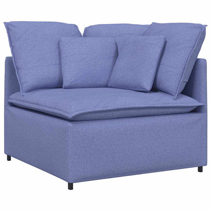 Modulsoffa med kuddar tyg jeans blå
