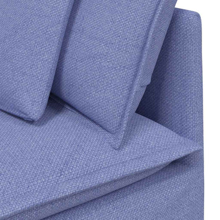Modulsoffa med kuddar tyg jeans blå