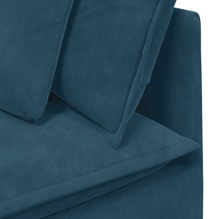 Modulsoffa med dynor sammetsblå