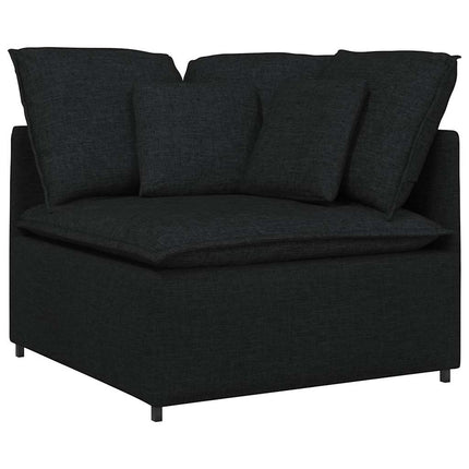 Modulsoffa med dynor i tyg svart