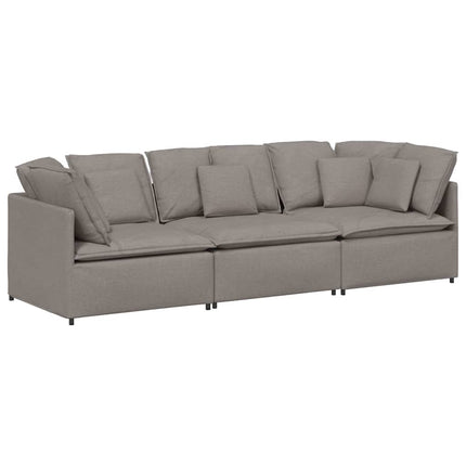 Modulsoffa med kuddar i taupe