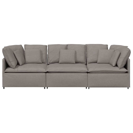 Modulsoffa med kuddar i taupe