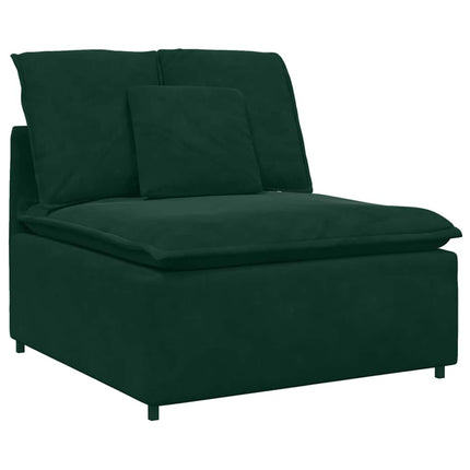Modulsoffa med dynor sammet mörkgrön