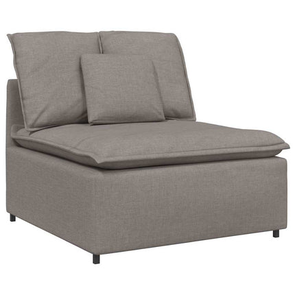 Modulsoffa med fotpall och dynor i taupe