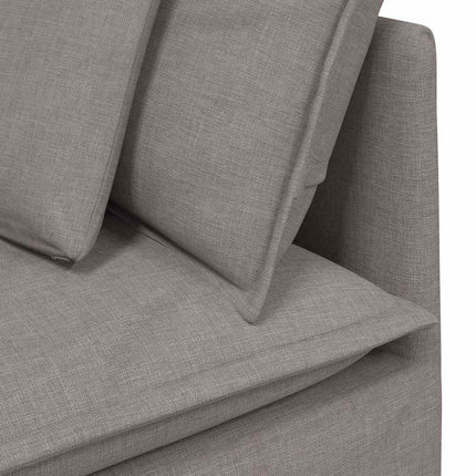 Modulsoffa med fotpall och dynor i taupe