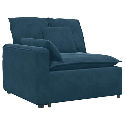 Modulsoffa med dynor sammetsblå