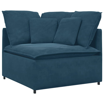 Modulsoffa med dynor sammetsblå
