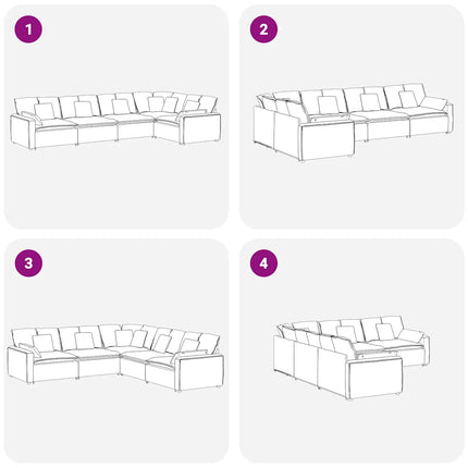 Modulsoffa Med Dynor Sammet